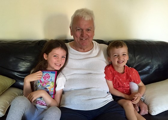 A proud Grandad with Isabella and Ben