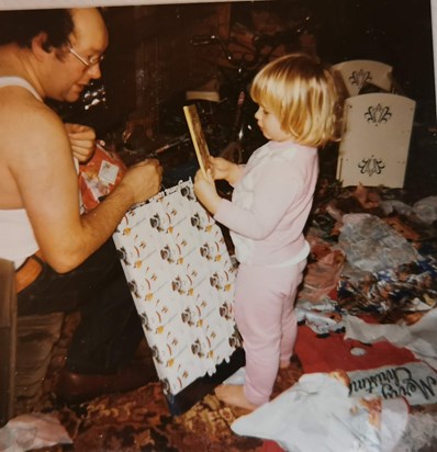 Christmas presents with Alison 1984