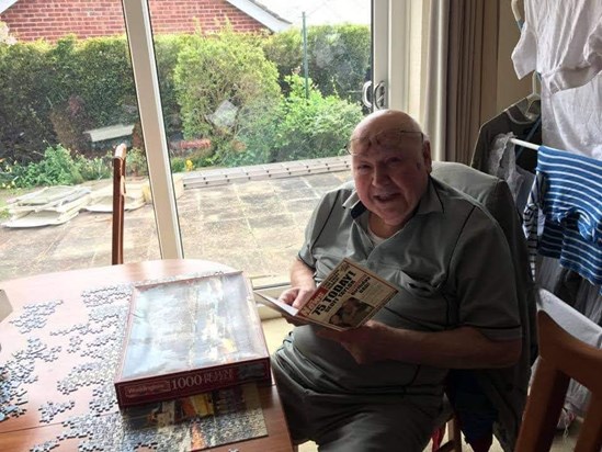 Geoff's 75th Birthday - with his jigsaws (21 April 2017)