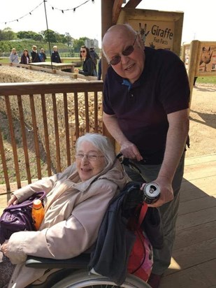 Geoff and Patricia at Yorkshire Wildlife Park - 75th birthday