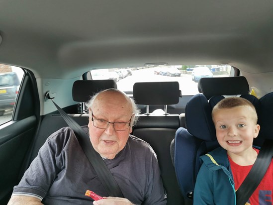 Grandad and Ethan on a trip out - August 2021