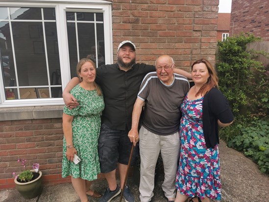Geoff and his 3 children - Alison's 40th Birthday (3 June 2021)
