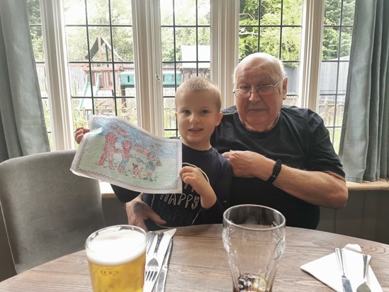 Grandad and Ethan - meal out for David's 39th bkrthdah (19 May 2021)