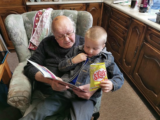 Grandad and Ethan - learning to read October 2020