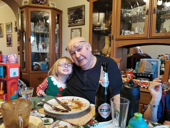 GG (Grandad Geoff) and Chloe - Christmas Day 2019
