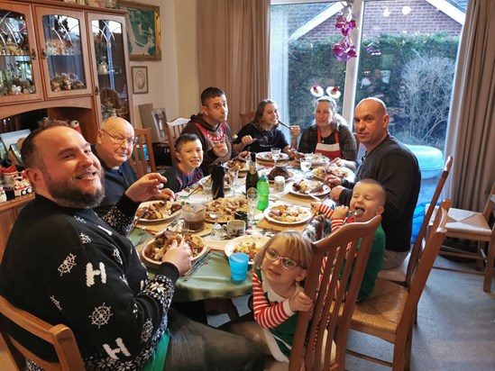 Geoffrey with all his family (minus photographer Claire) Christmas Day 2019