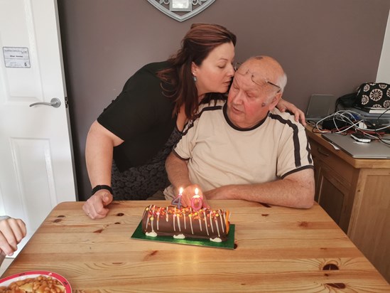 Dad and Claire on her 40th birthday - 28 September 2019