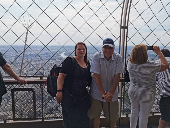 Geoff and Claire at Eiffel Tower - August 2019