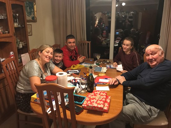 Christmas Day - we always play board games, boggle being Dad's favourite and he always beat everyone!! 25 December 2018