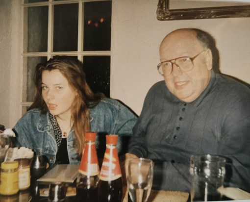 Dad and Claire - family meal out 1996