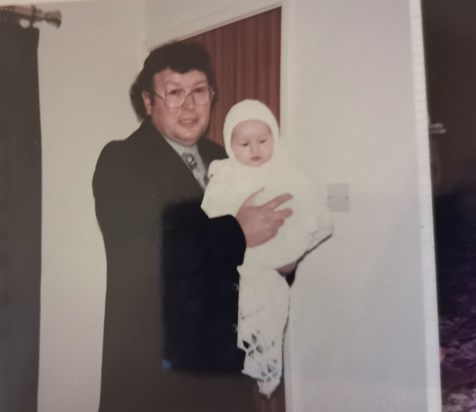 Dad and baby Claire 1980