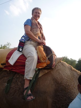 On a camel ride in India