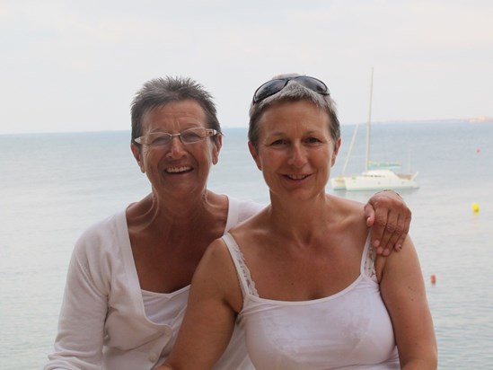 With her Mum, near Torrevieja, Spain 