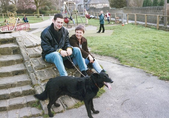 With Barney the dog, Meanwood Park, Leeds
