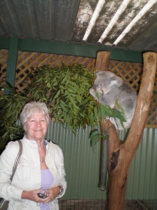 Mum meeting the locals in Australia