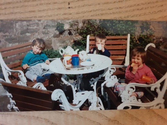 Guy, Connor and Tara at Balkaithly