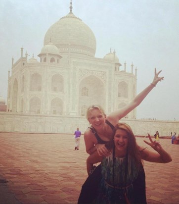 Never a dull moment with Tara! Photo taken at the Taj Mahal in 2012.