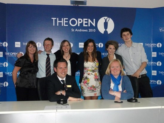 Tara with some of the media team at The Open