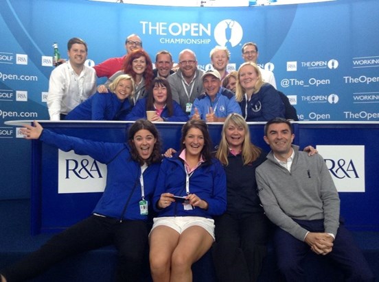 Tara with some of the media team at The Open