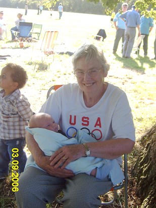Family picnic with youngest grandchild Aaran  2006 