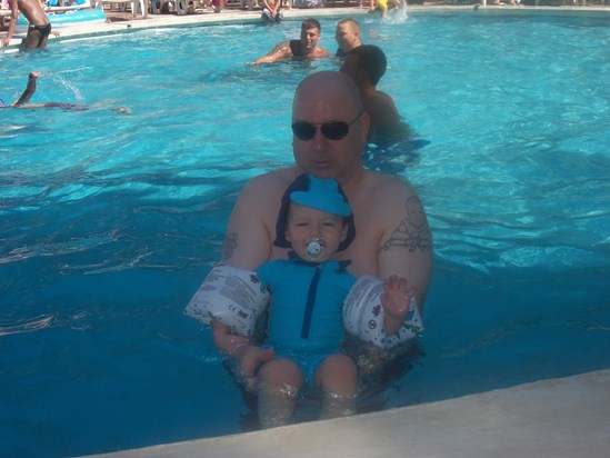 papa and me swimming how clever am i mummy and robbie x