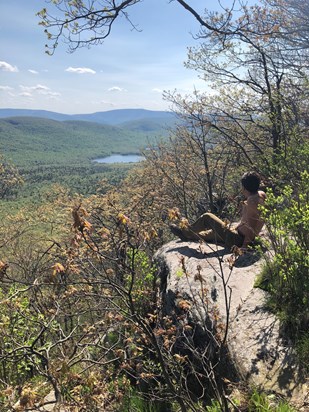 Enjoying the view and the sun on Blackhead Mountain in the Catskills, May 2018