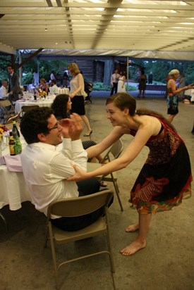 Coaxing Marco to dance at Heather & Zack's wedding (2011) 