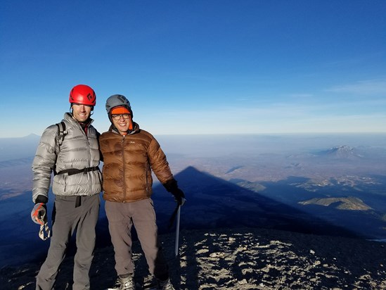 Marco and I on the summit of Aconcagua, MX, one of the best shared moments of my life