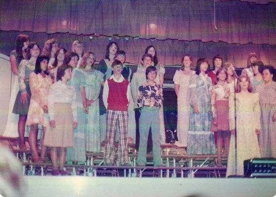 Jr High Spring Concert - 1976 (Robyn in blue dress towards right)