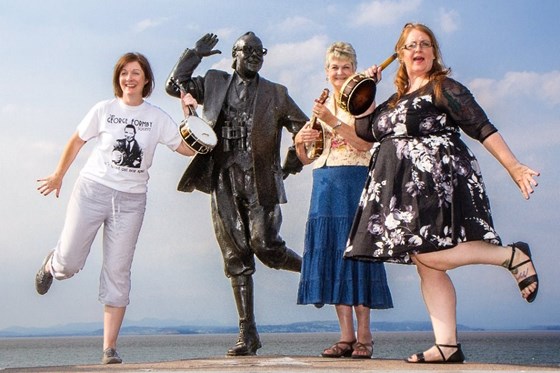 Lesley with Caroline, Clarice and Eric during a wonderful Formby weekend in Morecambe. July 2013