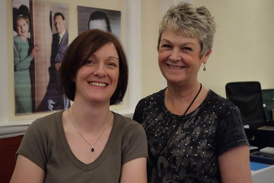 Lesley and Caroline a George Formby Society convention in Blackpool. November 2012.