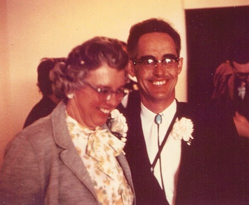 Kaye and Ernie at their daughter's wedding