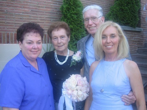 Ruth & Tom with their 2 daughters at 60th Anniversary celebration