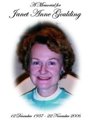 A Memorial to Janet Anne Goulding