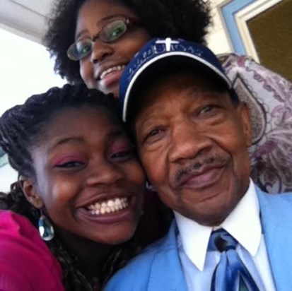 "Pawpaw and two granddaughters.
