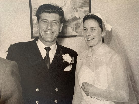 Betty and Ken on their wedding day 1954