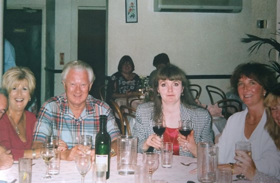 Sheila, Colin, Claire and Rosemary at the Ancient Raj in Frimley. Claire is the only one who is still alive