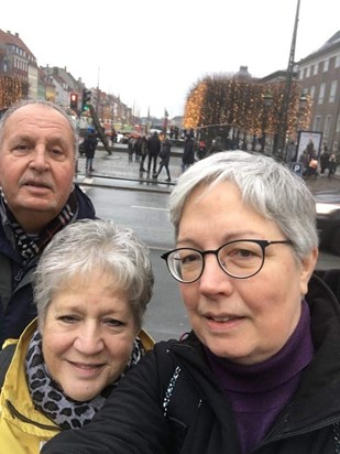 Marion with Brian and Sally in Copenhagen. Nov 19en Nov9