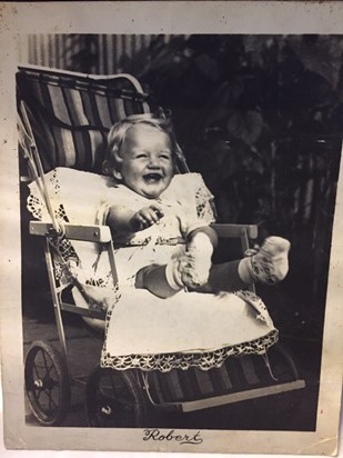 Bob as a very well dressed baby