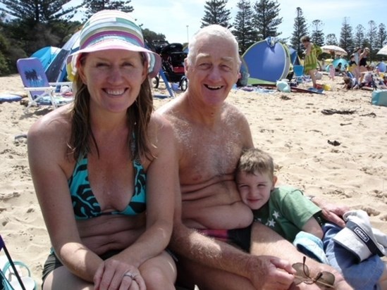 Dad, Finn and I at the front beach 