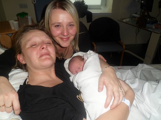 baby ellie with her mummy and auntie kelly xxxx
