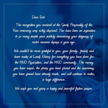 Open letter to Rob from the MND Association 