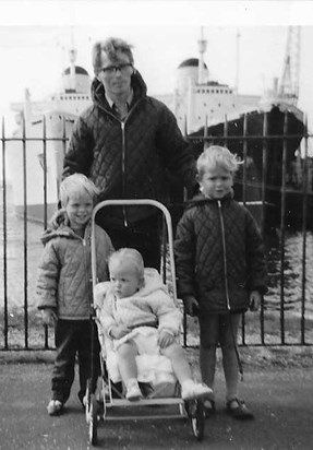 Dad and his children at a much younger age