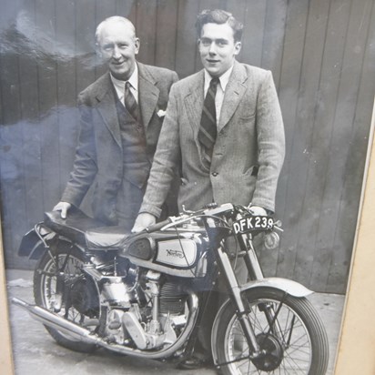 Henry (Don) with his father Eric both very accomplished TT riders.