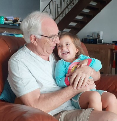 A (very) typical shot of Maya and her Grandad x