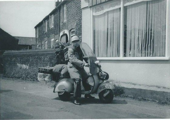 Dad on his ‘Green Stallion’ (his words!), moving from North Norfolk to London