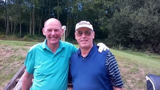 Fun with brother John on the golf course