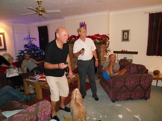 Competing with my brother John at Christmas