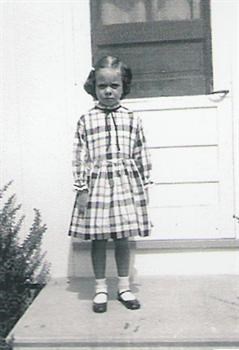 Anne's first day of school in 1956