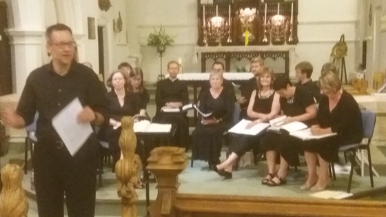 The choir performing at the concert on 13th august. An enjoyable evening was had by eveeyone and £226 waa raised! x